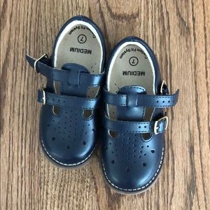 Navy Footmates Danielle Style Leather Shoes EUC